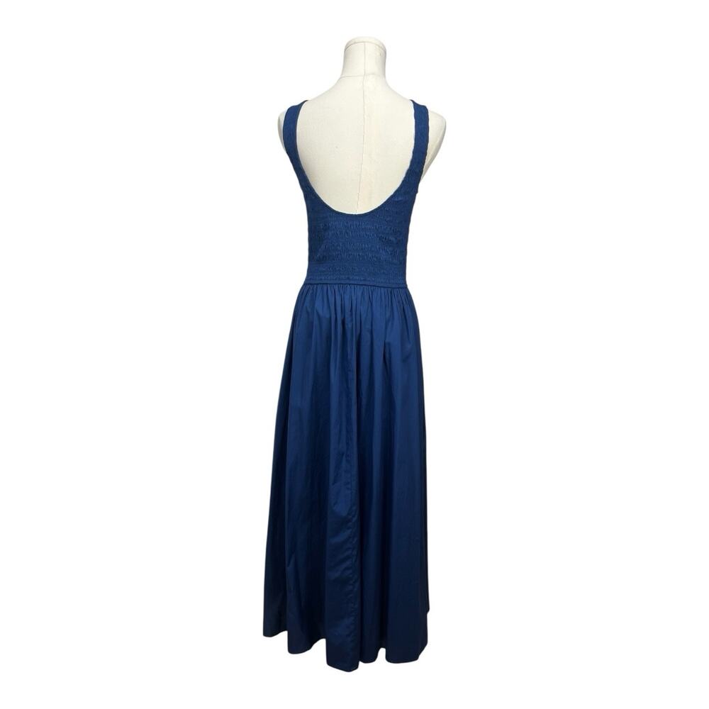 $148 NWT Madewell Melody Scoopback Smocked Midi Dress Women's Size XS Blue NV423 - Picture 4 of 9